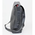 9002B - BLACK LEATHER (PU) WINE BAG WITH (IT'S WINE TIME) MONOGRAMMED